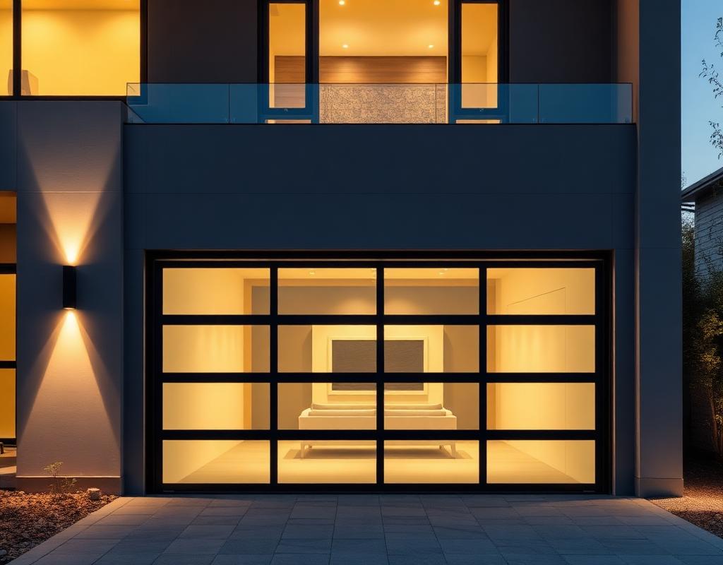 Contemporary glass garage door project